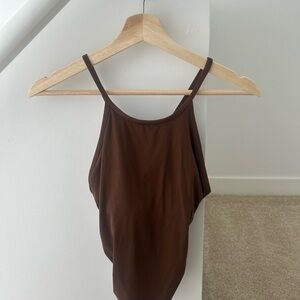 Lululemon brown Nulu shelf tank (built in bra)
